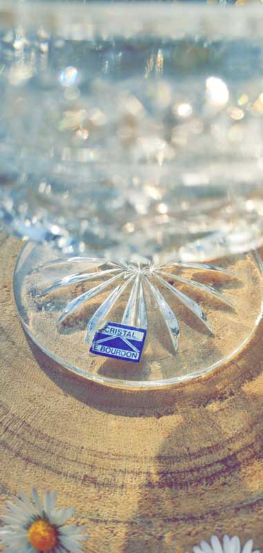 Coupe ancienne en cristal Bourdon sur pied