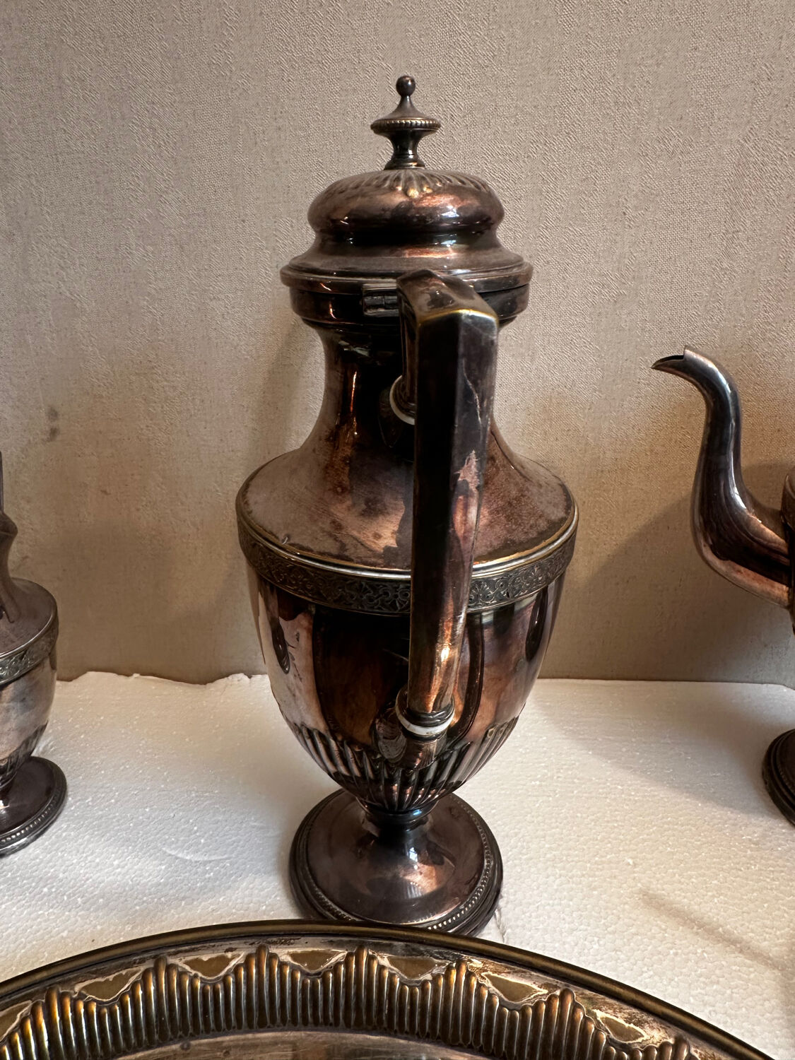 WMF antique silver-plated tea and coffee service AS Alpacca + tray – deb