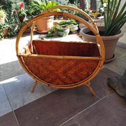 Large vintage rattan/bamboo magazine  rack Italian