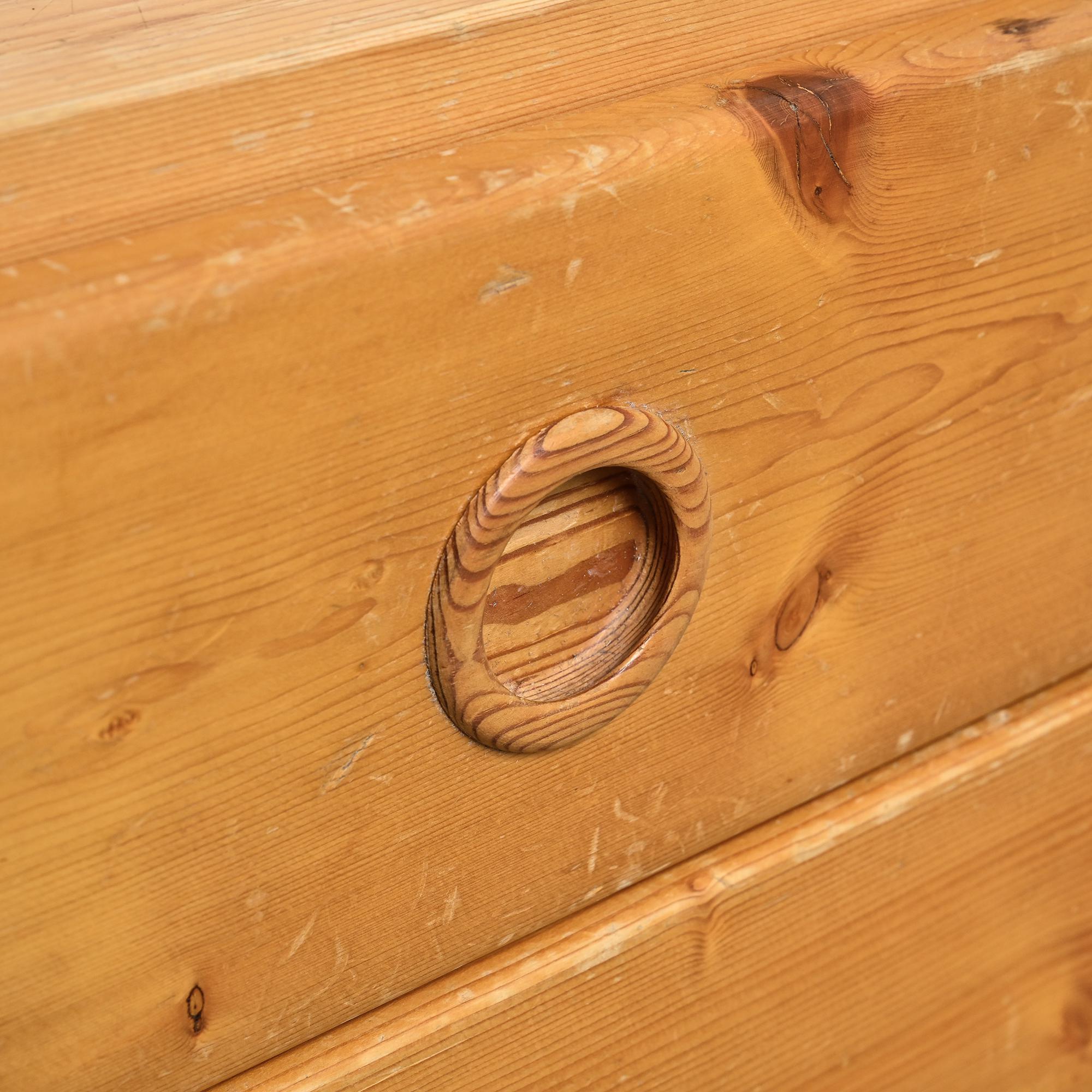 Nightstand made of solid pine, circa 1975.