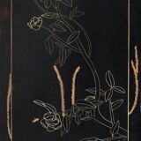 Four-panel lacquered wooden screen with Coromandel decoration.