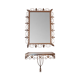 Vintage brass Deknudt mirror with shelf, 1970s