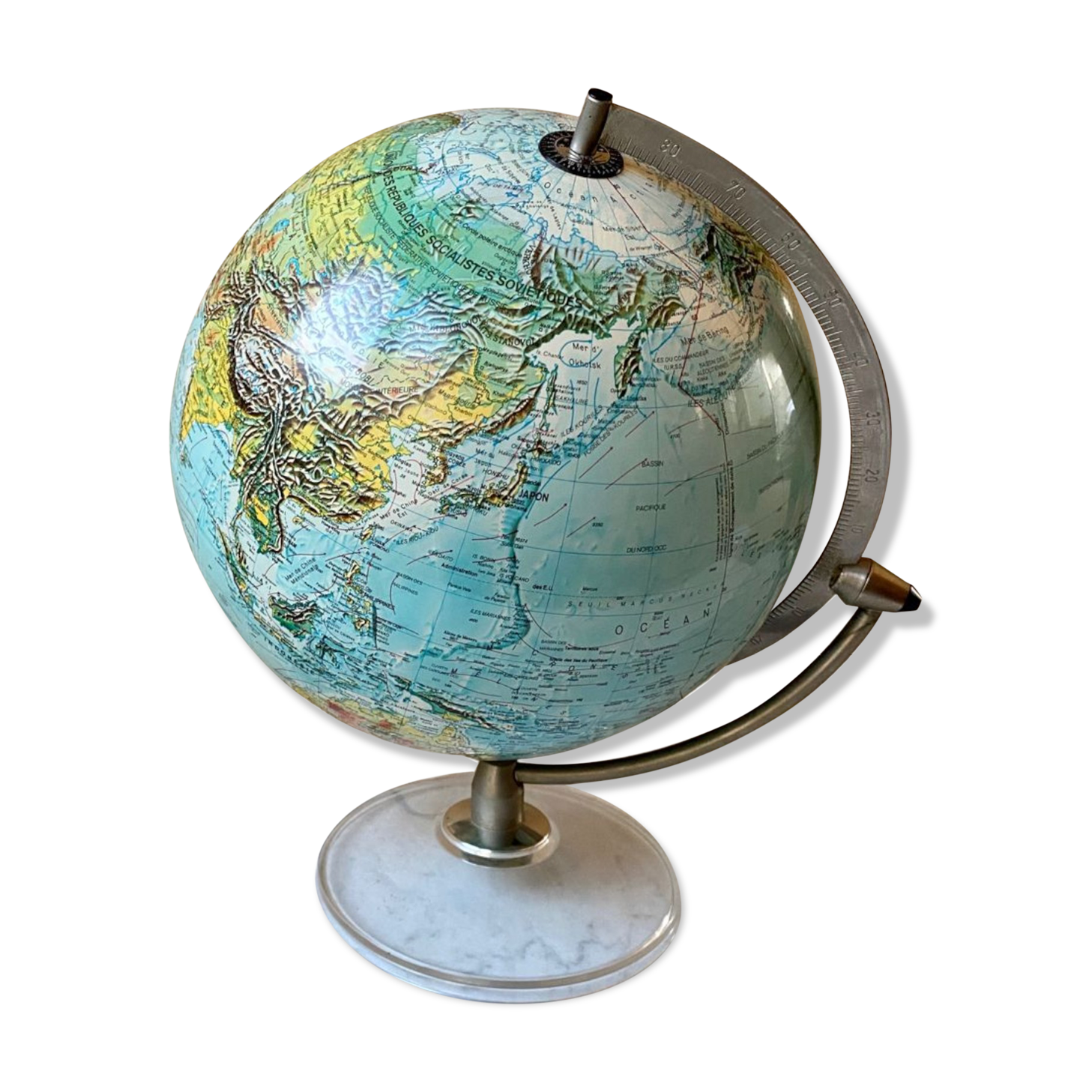 World map lamp Scan-globe Denmark vintage 1972 swivel & tiltable