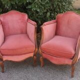 Paire de bergeres anciennes de style louis xv