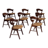 1960s, Danish design by Kai Kristensen, model 32, set of 8 dinning chairs.