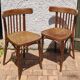Set of 2 vintage wooden bistro chairs