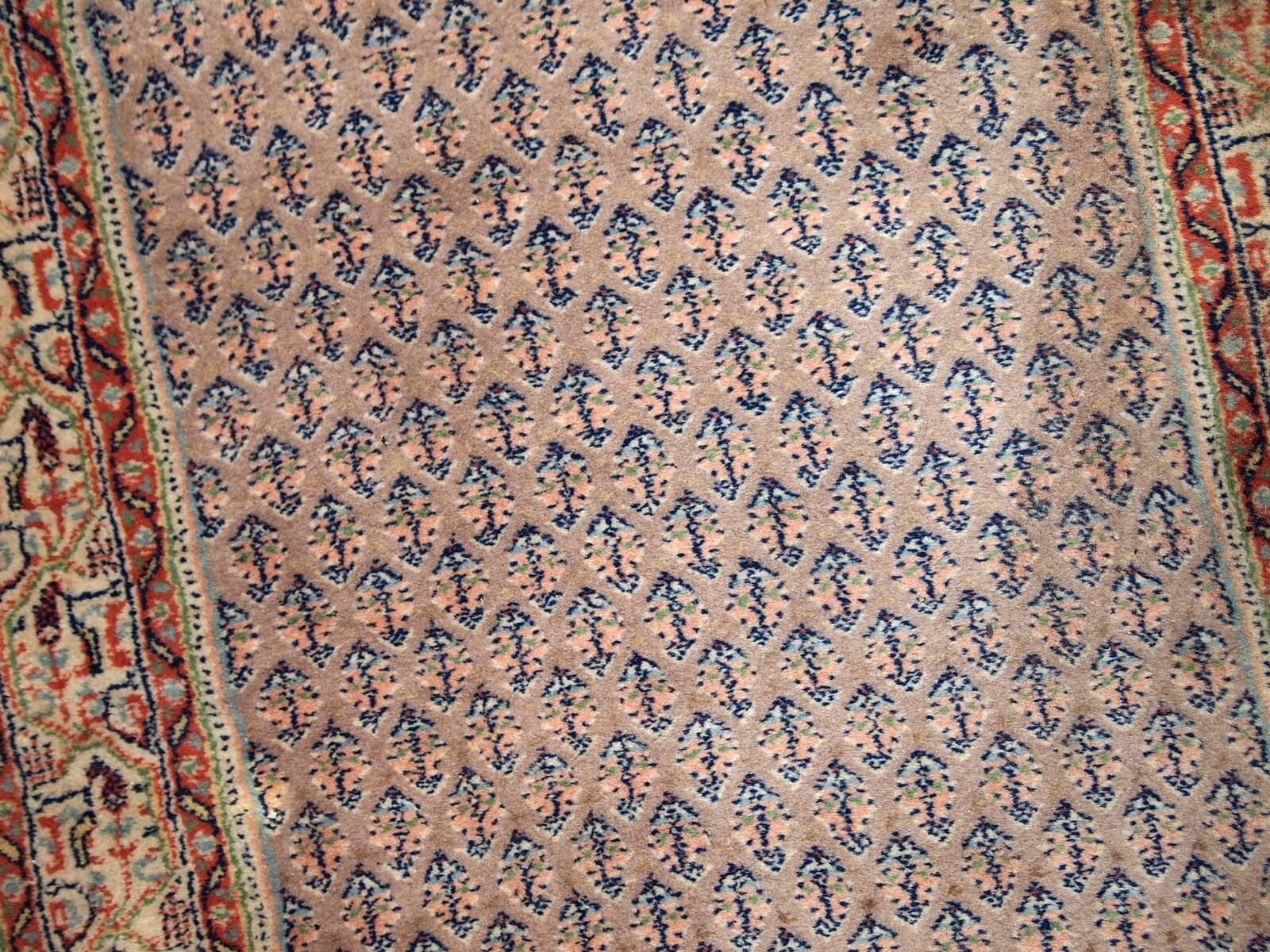 Tapis Vintage Seraband Indien en Laine (74cm x 301cm), Années 1970
