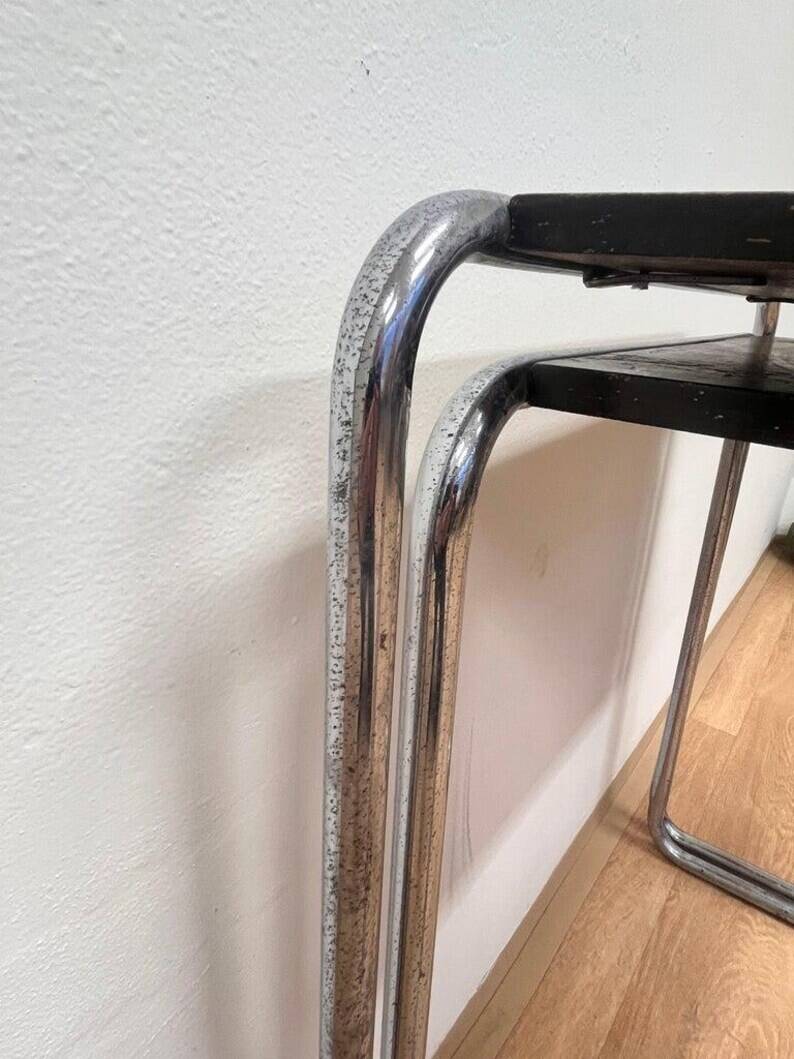 Rare Bauhaus chrome Nesting Tables B9, Marcel Breuer, 1930s
