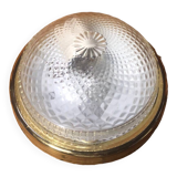 Old molded glass ceiling light + vintage gold contour