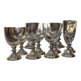 Crystal and pewter glassware set with ewer