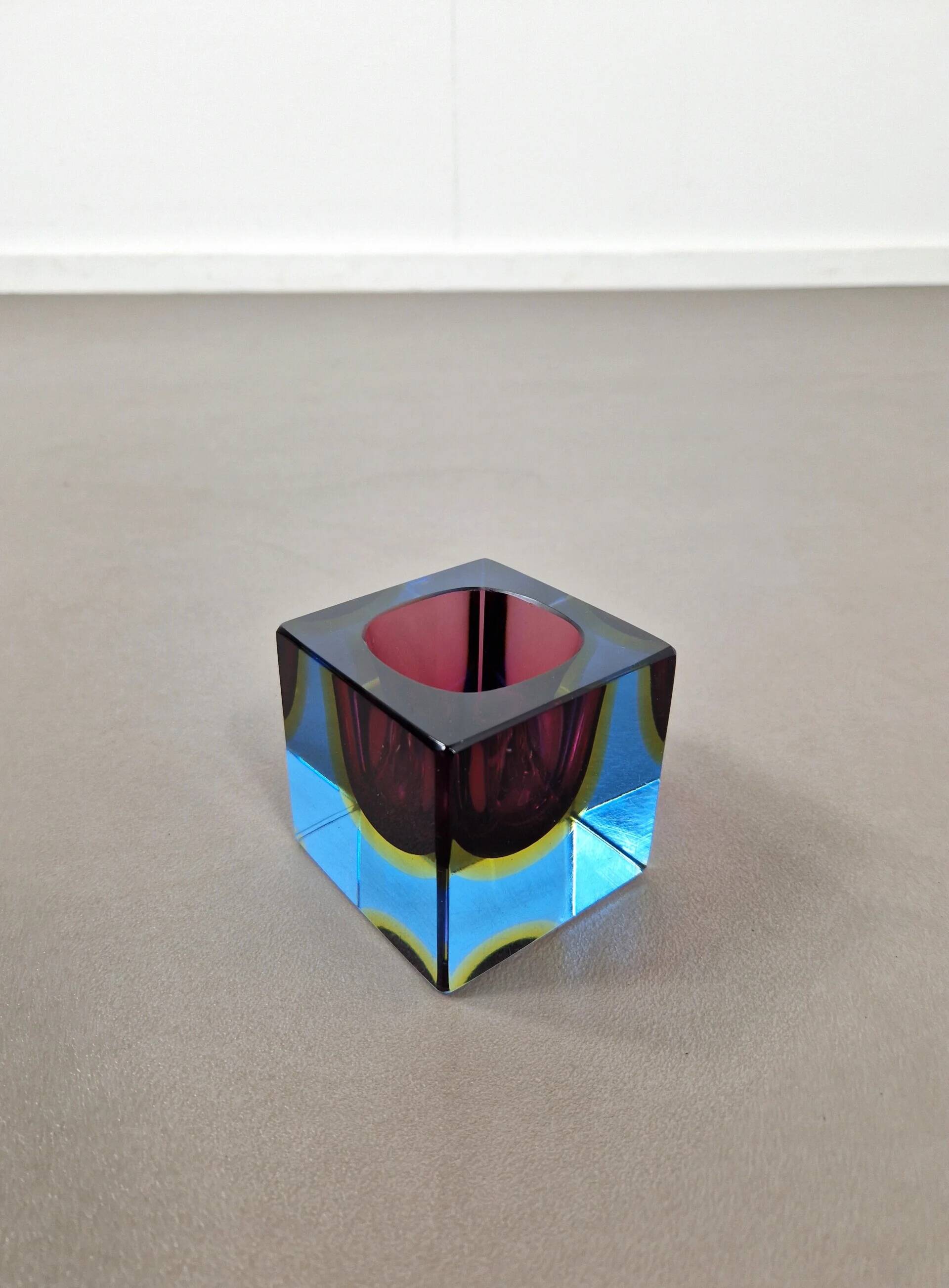 Murano Sommerso | Cube en verre | Années 1960