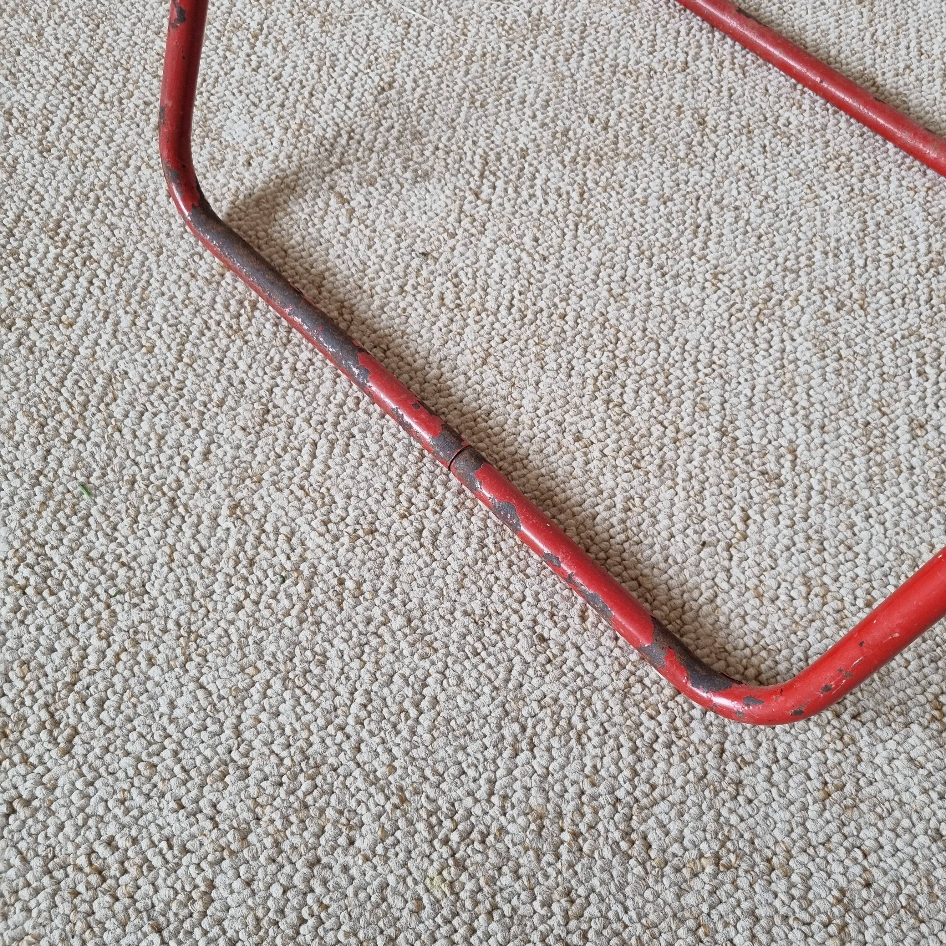 Folding chair made of metal red thread