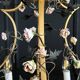 Napoleon III period cage chandelier in bronze and porcelain
