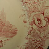 Assiette plate en faience de Pexonne décor champetre.