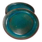 Set of 5 ceramic plates – ø 24.5 cm – signed tournay