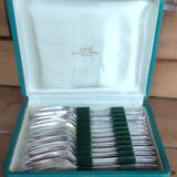 12 old silver-plated oyster forks