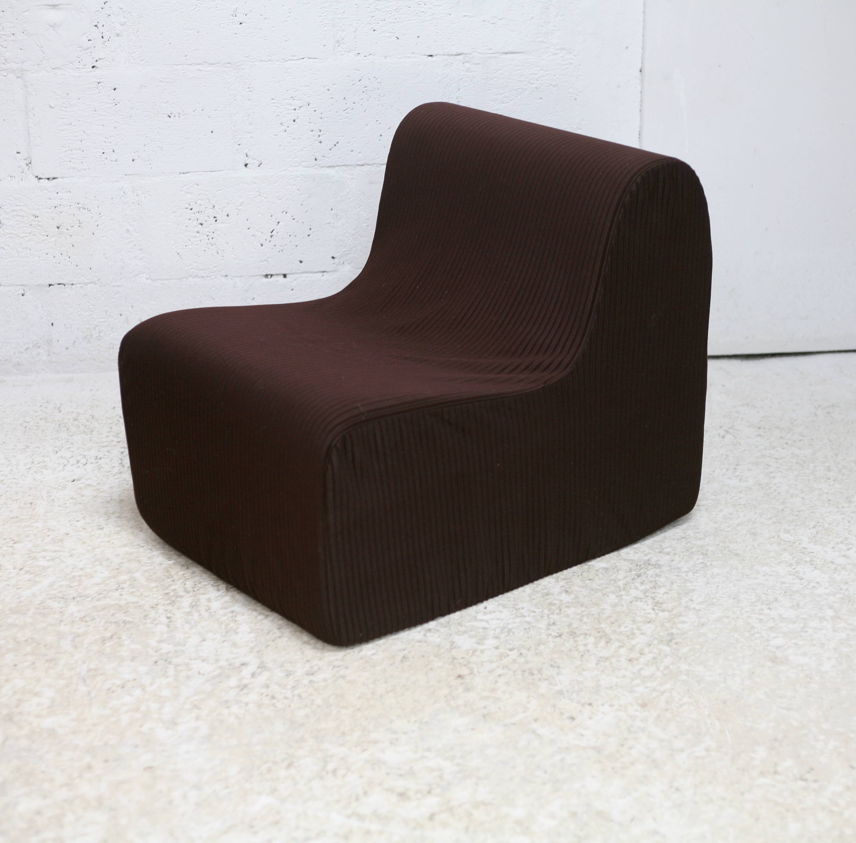 Chair, foam and velvet. Circa 1970