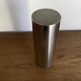 Space Age 1970s brushed steel flower vase