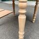 Round extendable dining table stripped in solid cherry wood France 1950
