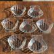7 vintage shell-shaped bowls in Pyrex glass from France