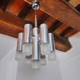 Geometric chandelier, 7 burners, Italy, 1970