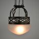 Ceiling lamp, hand-forged hammered iron with glass shade, early 20th century, Sweden
