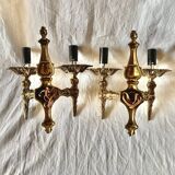 Pair of gilded brass wall lights - Louis XVI style