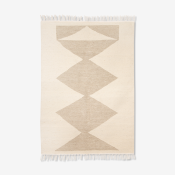 Kilim berbere ecru with beige stripe patterns 130 x 65 cm