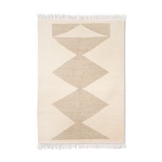 Kilim berbere ecru with beige stripe patterns 130 x 65 cm