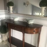Half moon console in cherry tree
