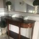 Console demi lune en merisier
