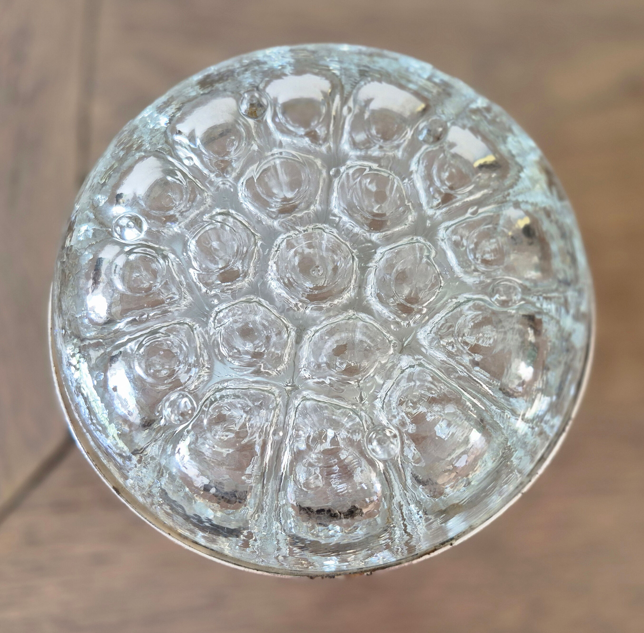 Antique glass and silver-plated flower holder