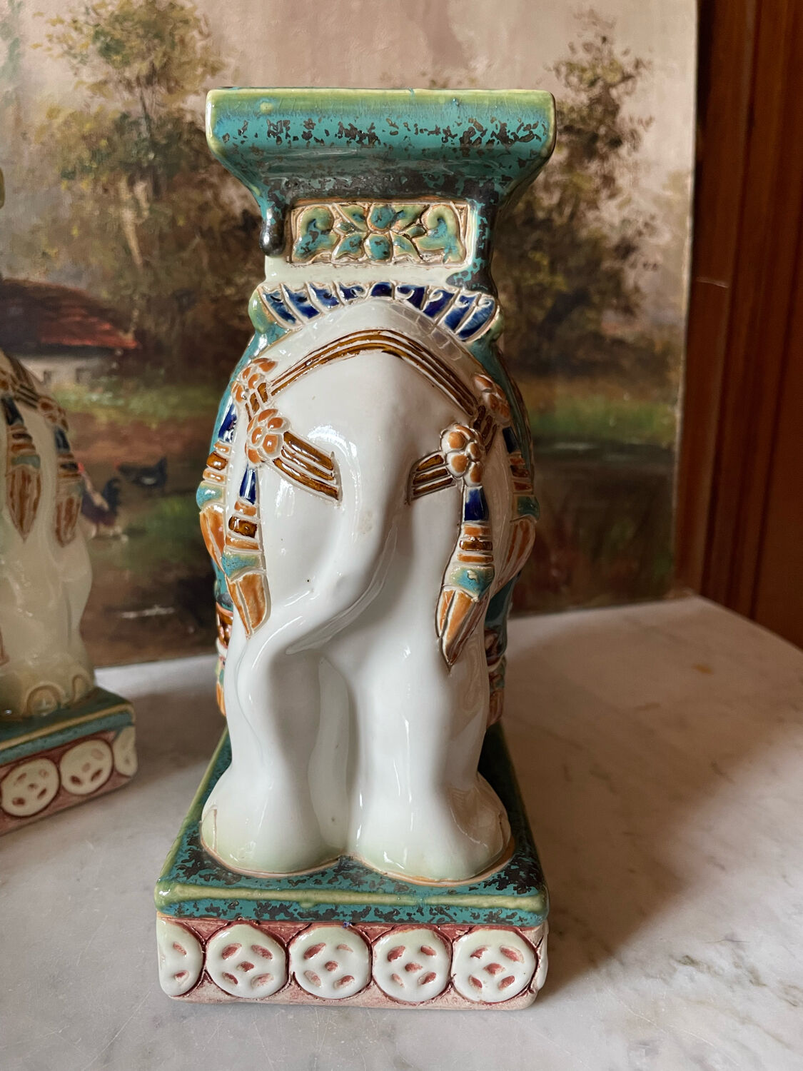 Ceramic elephants plant holder
