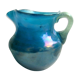 Pichet art déco verre bleu irisé