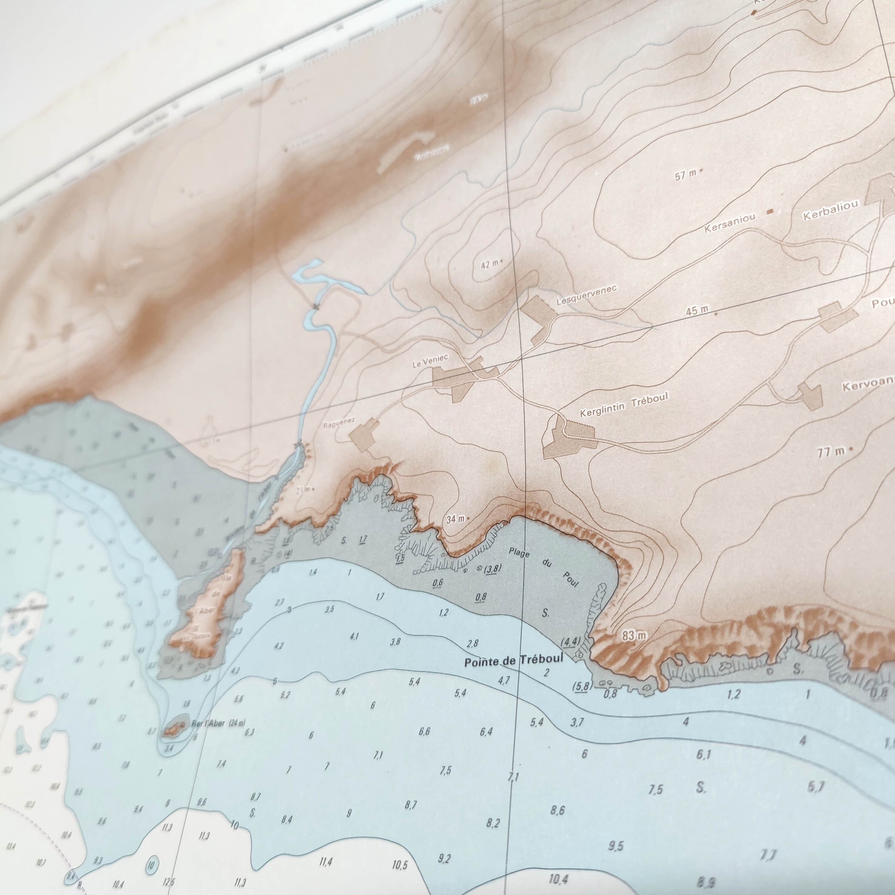 Vintage map Brittany Finistère Douarnenez Crozon Morgat 1977