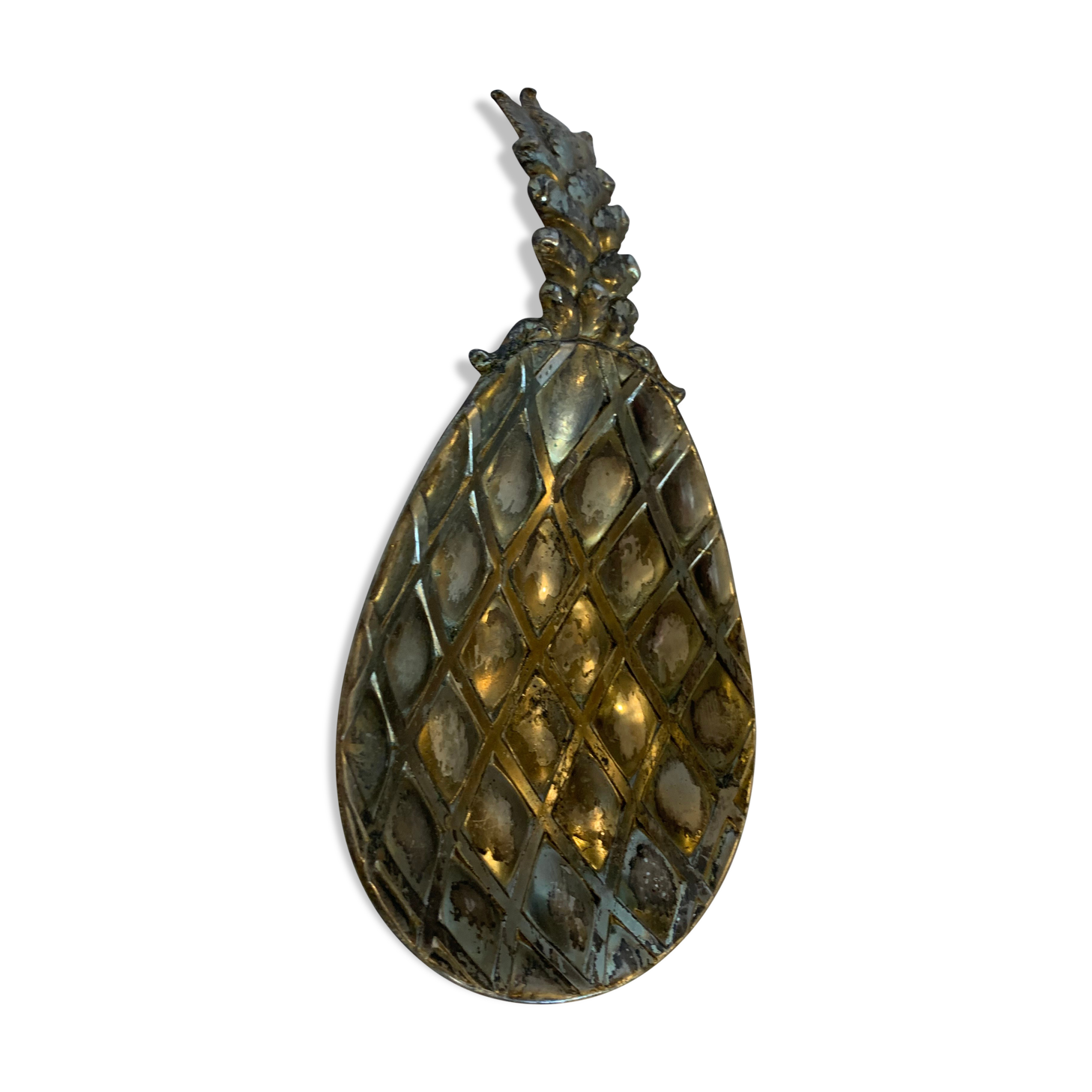 Vide poche ananas en métal argenté