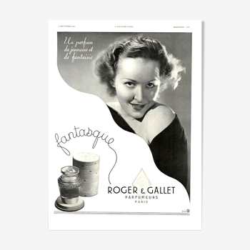 Vintage poster 30s Roger & Gallet perfume