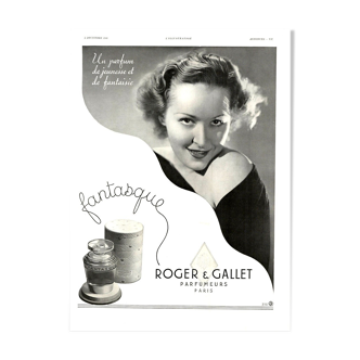 Affiche vintage années 30 Roger & Gallet parfum