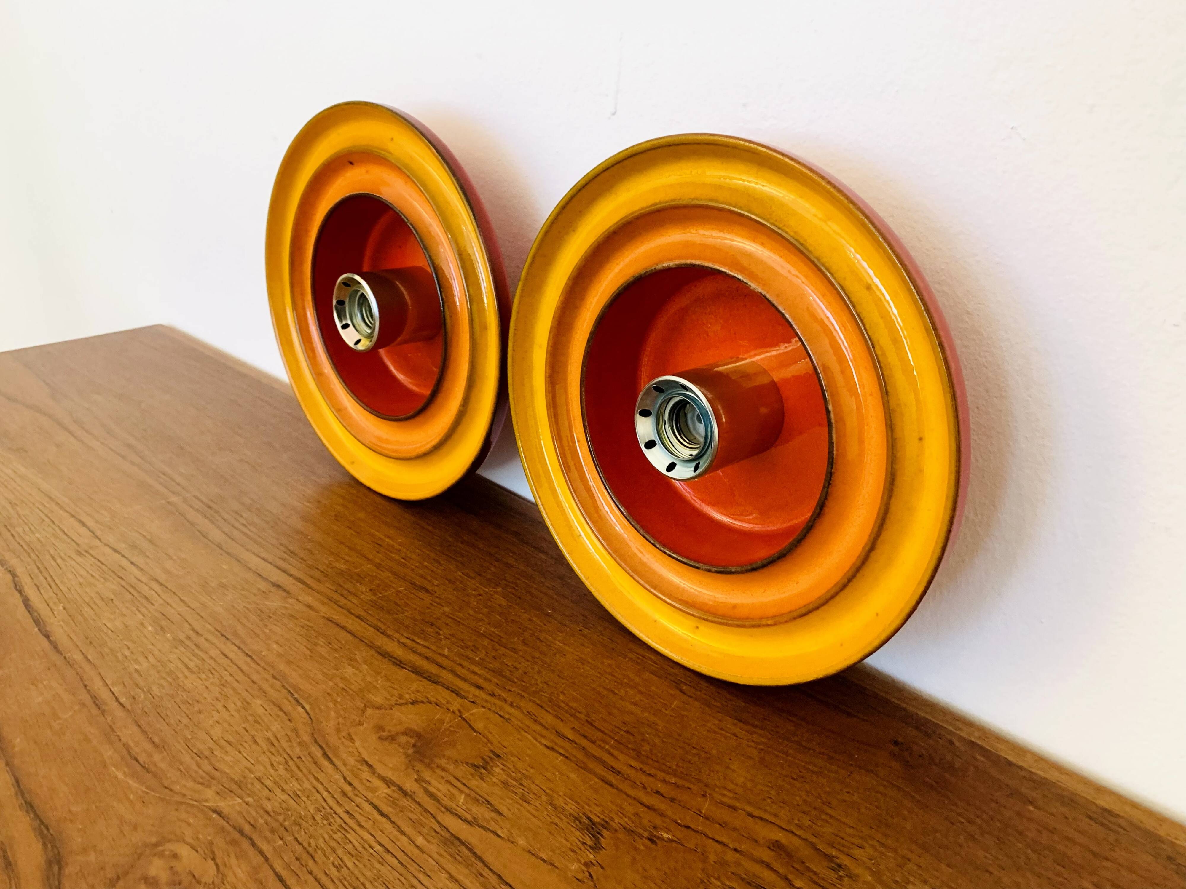 Set of 2 Ceramic Wall Lamps