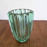 Art deco pressed glass vase, pierre d'avesn.