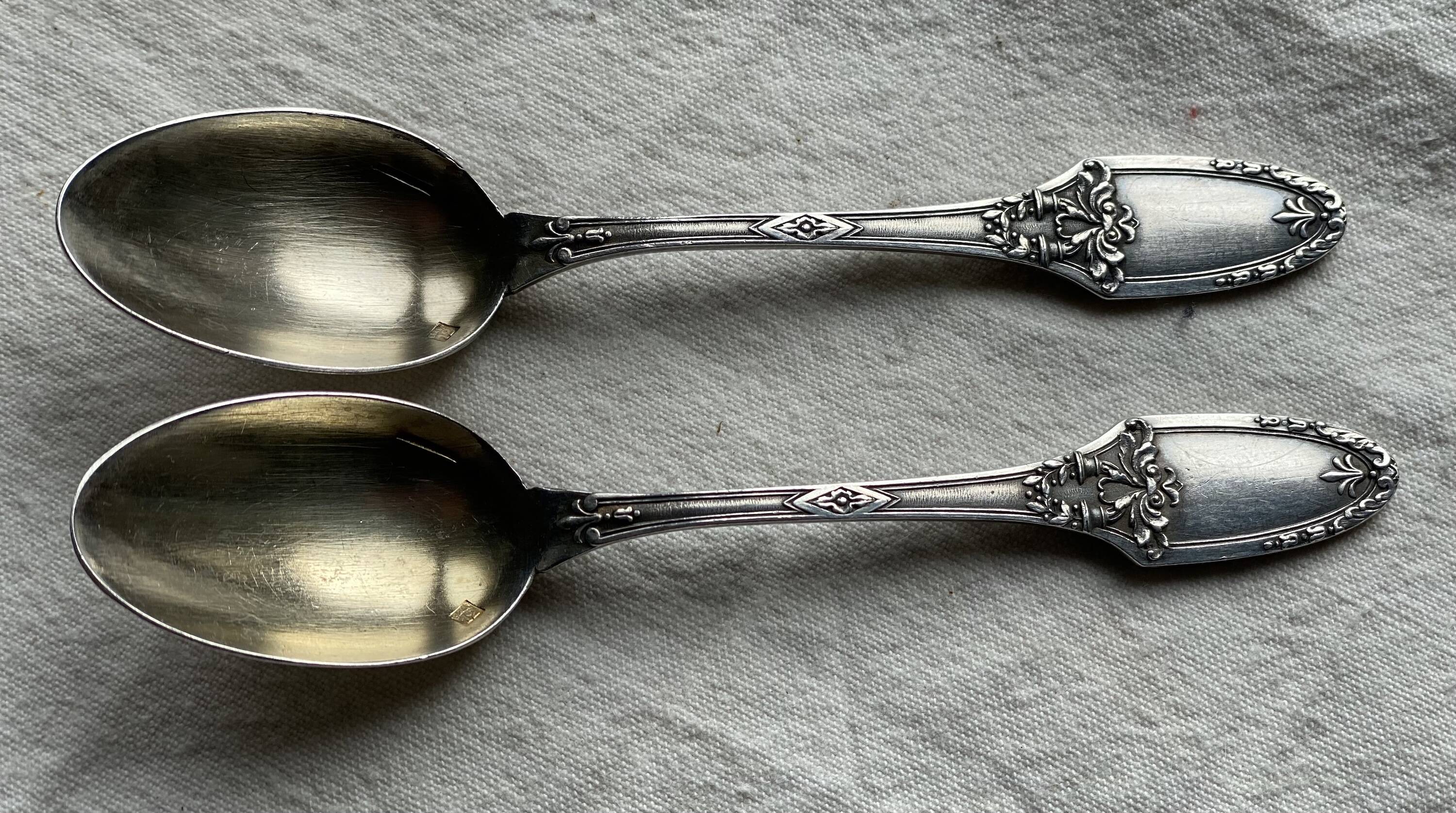 Service of 8 silver-plated metal moka spoons Boulenger