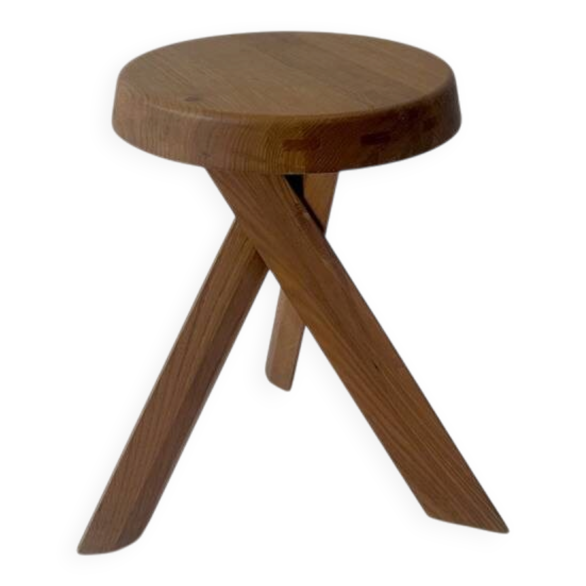 Tabouret vintage S31 en orme massif de Pierre Chapo vers 1970
