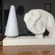 Art Deco Cubist Lamp – Primavera Workshop, Printemps. Vintage design with elephant