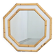 Vintage Octagonal Wall Mirror in Bamboo, Italy, 1960s