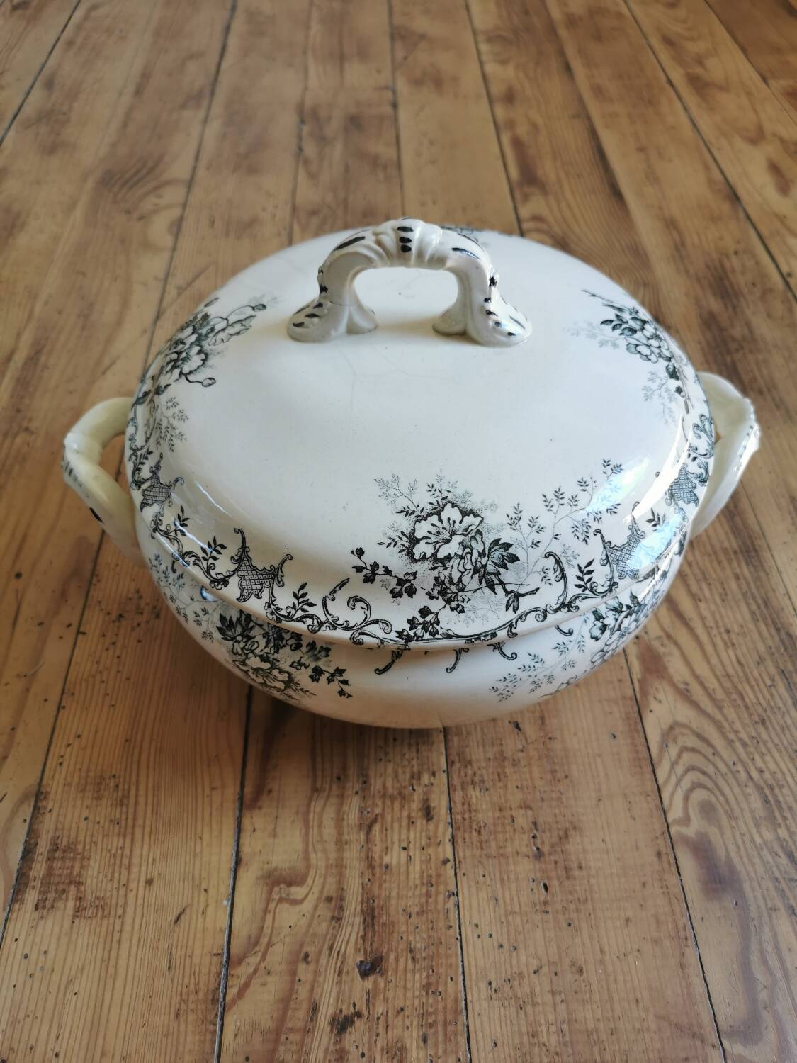 Old HC soup tureen, iron earth