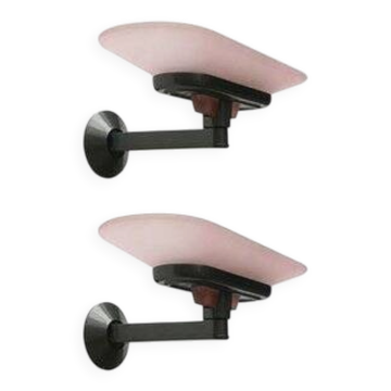 Postmodern Italian rose appliques Jill by Perry King, S. Miranda, G. Arnaldi for Arteluce, set of 2.