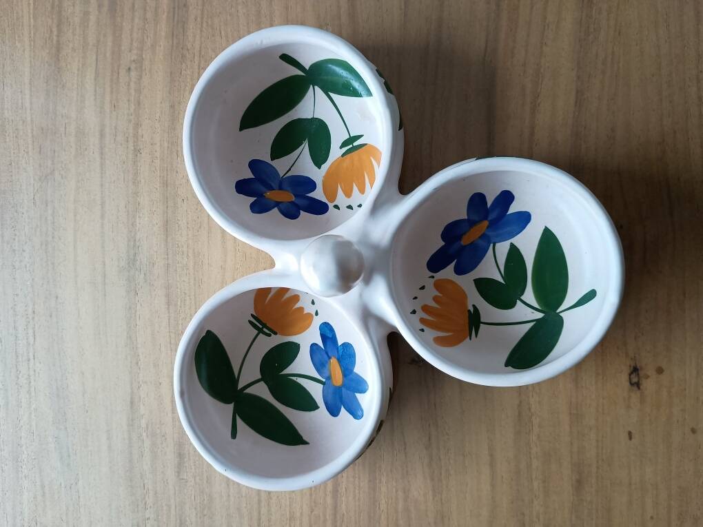 Hand-painted ceramic aperitif plate – Poteries du Marais