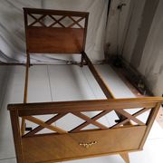 Lit scandinave vintage à croisillons années 50