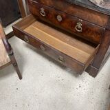 Chest of drawers in wood and gray marble with 4 drawers nineteenth century