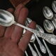12 small Silver Metal Spoons Art Nouveau - Adolphe Boulenger